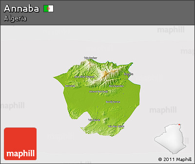 Physical 3D Map of Annaba, cropped outside