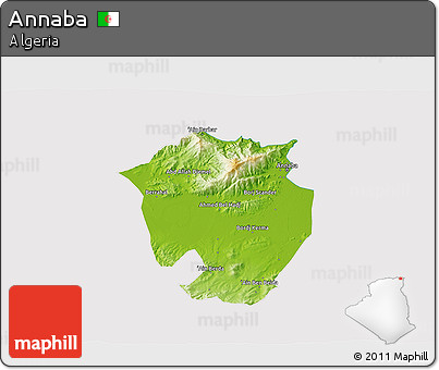 Physical 3D Map of Annaba, cropped outside