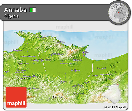 Physical 3D Map of Annaba