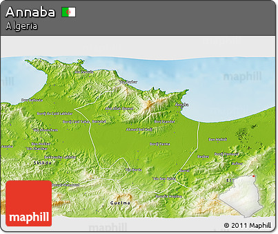 Physical 3D Map of Annaba