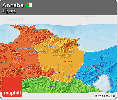 Political 3D Map of Annaba