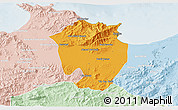 Political 3D Map of Annaba, lighten