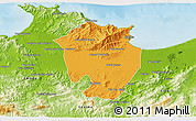 Political 3D Map of Annaba, physical outside