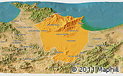 Political 3D Map of Annaba, satellite outside