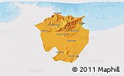 Political 3D Map of Annaba, single color outside