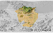 Satellite 3D Map of Annaba, lighten, desaturated