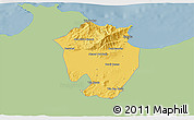 Savanna Style 3D Map of Annaba, single color outside