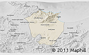 Shaded Relief 3D Map of Annaba, desaturated