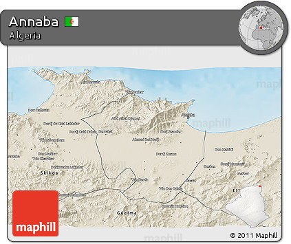 Shaded Relief 3D Map of Annaba