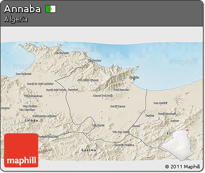 Shaded Relief 3D Map of Annaba