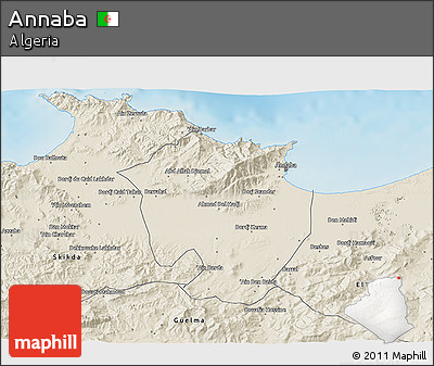 Shaded Relief 3D Map of Annaba