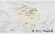 Shaded Relief 3D Map of Annaba, lighten, desaturated