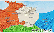 Shaded Relief 3D Map of Annaba, political outside