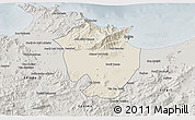 Shaded Relief 3D Map of Annaba, semi-desaturated