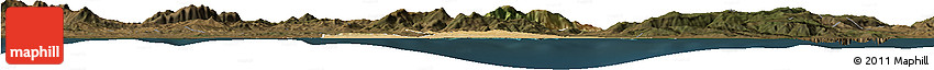 Satellite Horizon Map of Annaba, darken