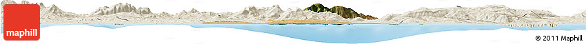 Satellite Horizon Map of Annaba, shaded relief outside
