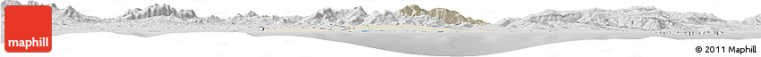 Shaded Relief Horizon Map of Annaba, desaturated