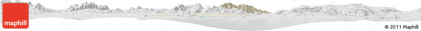 Shaded Relief Horizon Map of Annaba, lighten, desaturated