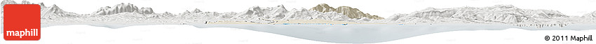 Shaded Relief Horizon Map of Annaba, lighten, semi-desaturated