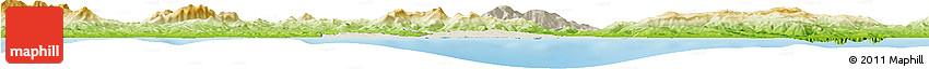 Shaded Relief Horizon Map of Annaba, physical outside