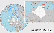 Gray Location Map of Annaba, highlighted country, within the entire country