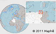 Gray Location Map of Annaba, highlighted country, hill shading