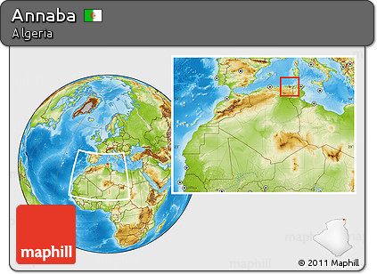 Physical Location Map of Annaba, within the entire country