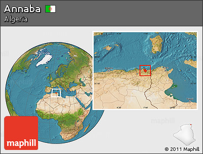 Satellite Location Map of Annaba