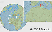 Savanna Style Location Map of Annaba, within the entire country, hill shading
