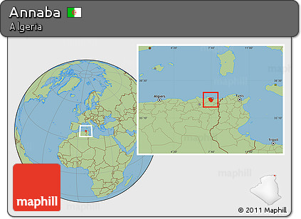 Savanna Style Location Map of Annaba