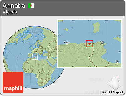 Savanna Style Location Map of Annaba