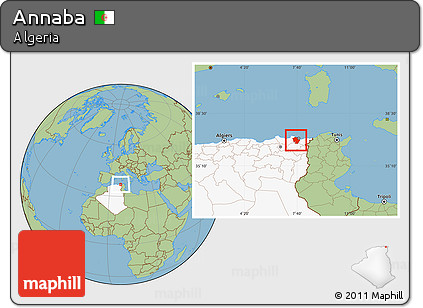 Savanna Style Location Map of Annaba, highlighted country