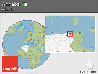 Savanna Style Location Map of Annaba, highlighted country