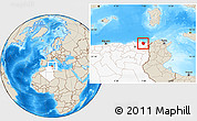 Shaded Relief Location Map of Annaba, highlighted country