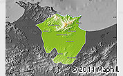 Physical Map of Annaba, darken, desaturated