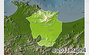 Physical Map of Annaba, darken