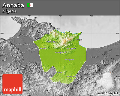 Physical Map of Annaba, desaturated