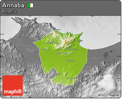 Physical Map of Annaba, desaturated