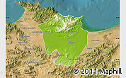 Physical Map of Annaba, satellite outside