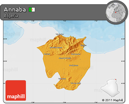 Political Map of Annaba, single color outside