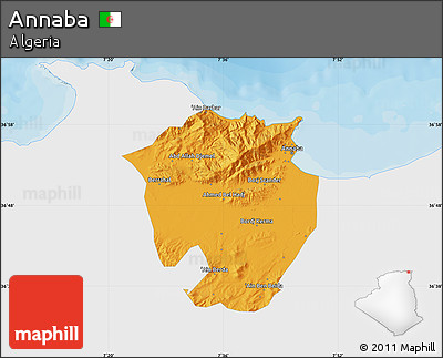 Political Map of Annaba, single color outside