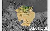 Satellite Map of Annaba, darken, desaturated