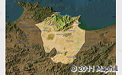 Satellite Map of Annaba, darken