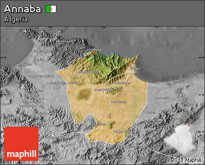 Satellite Map of Annaba, desaturated