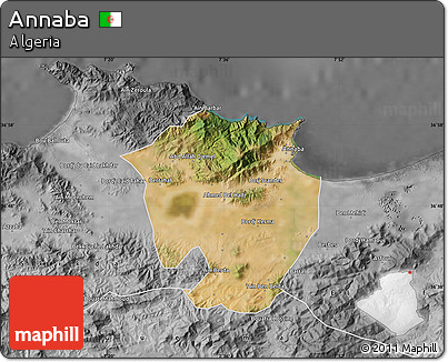 Satellite Map of Annaba, desaturated