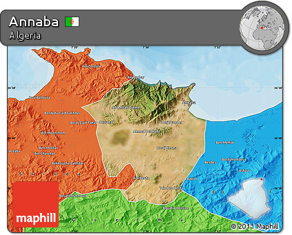 Satellite Map of Annaba, political outside