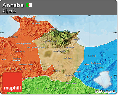 Satellite Map of Annaba, political outside