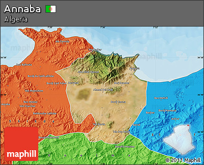 Satellite Map of Annaba, political outside