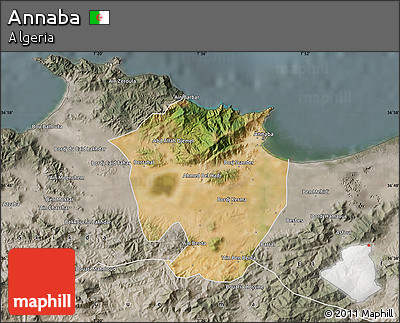 Satellite Map of Annaba, semi-desaturated