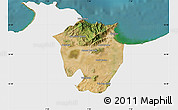 Satellite Map of Annaba, single color outside